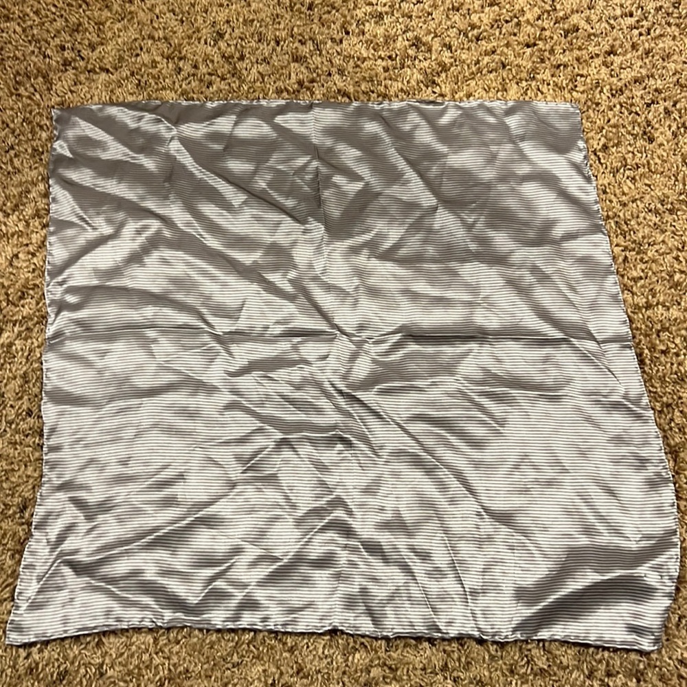 AUDI SPORT DESIGN Gray striped Scarf 100% silk